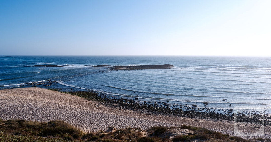 The coast and river mouth at Vila Nova de Milfontes, Portugal
