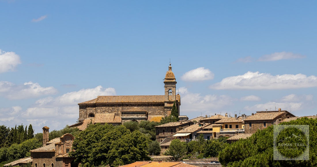 Historic architecture in the hill town of Montalcino, Tuscany