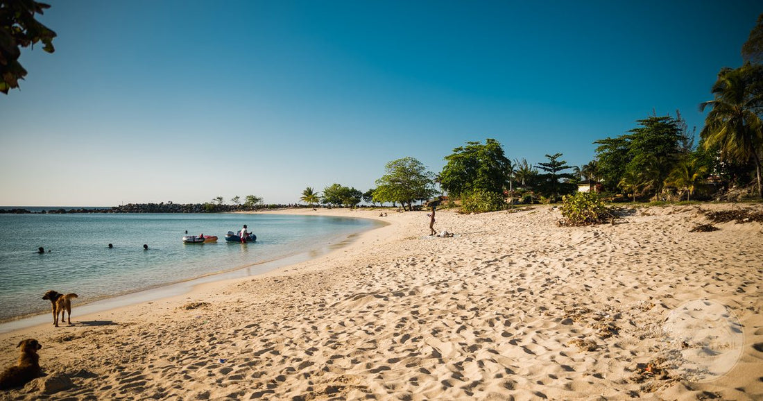 A beach with clear water at Montego Bay, Jamaica