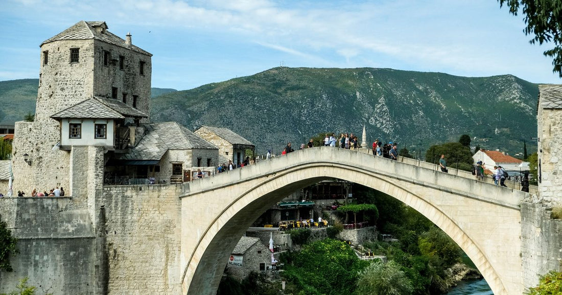 Stari Most, the Ottoman arch bridge over the Neretva at Mostar, Bosnia and Herzegovina