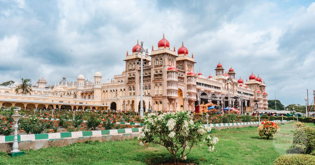 Mysore Palace and its ornate architecture in Karnataka, India