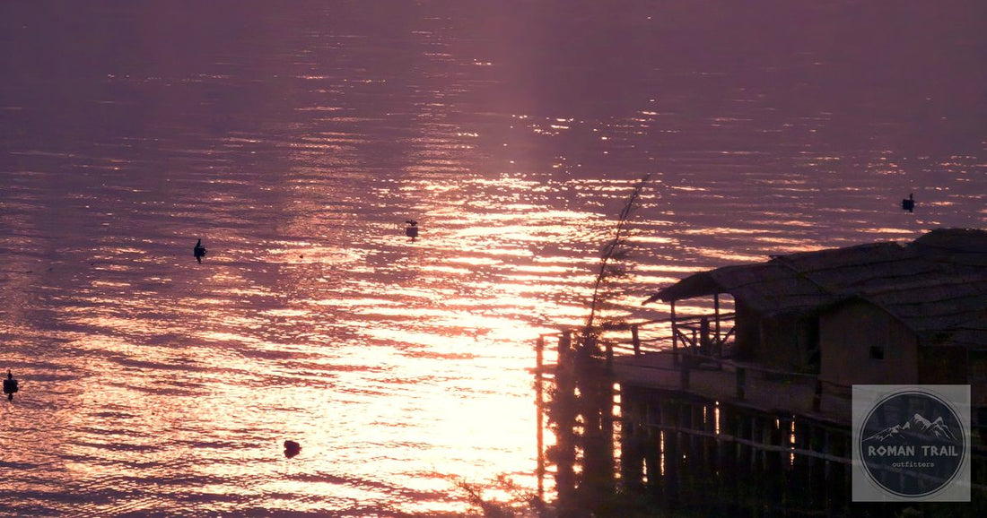 Golden sunset over Lake Ohrid North Macedonia