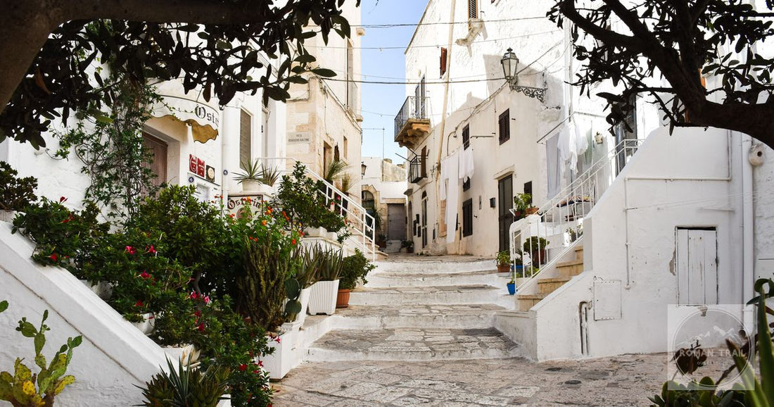 The whitewashed streets of Ostuni in Apulia, Italy