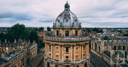 The Radcliffe Camera seen from above in Oxford, England