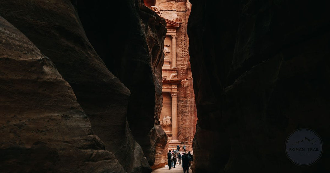 The Siq desert canyon leading to the Treasury at Petra, Jordan - Roman Trail Outfitters Jordan packing list