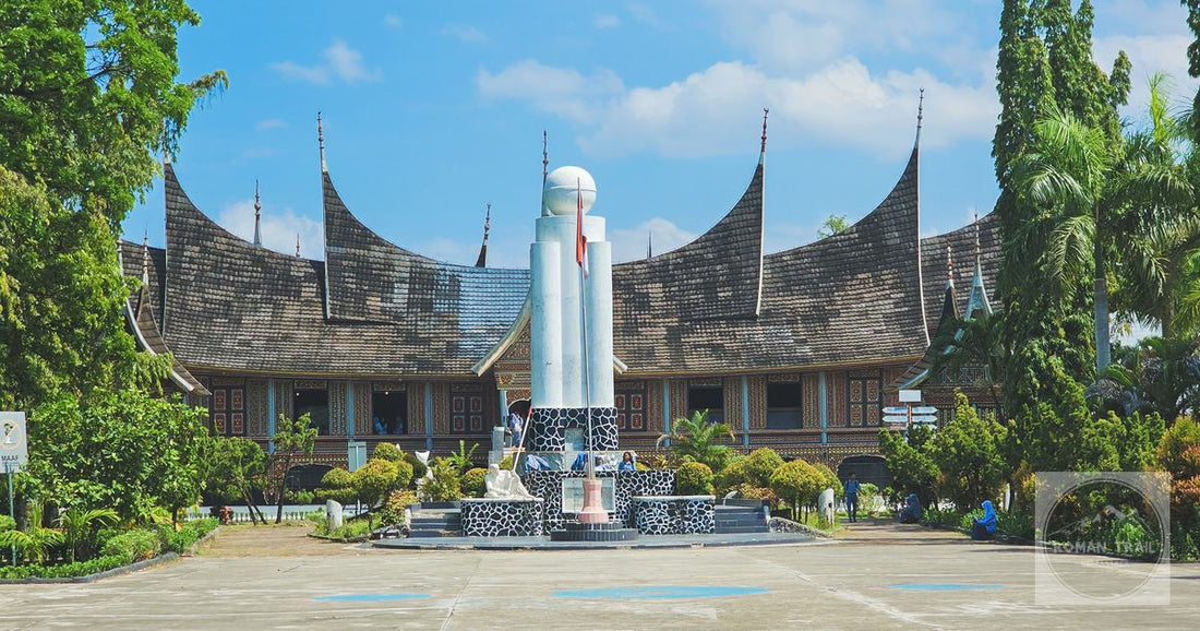 Traditional Minangkabau architecture with its peaked roofs at Padang, West Sumatra, Indonesia
