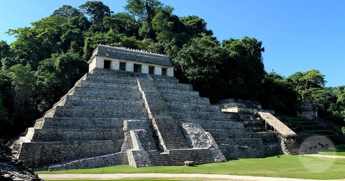 The Temple of the Inscriptions in the jungle at Palenque, Chiapas, Mexico