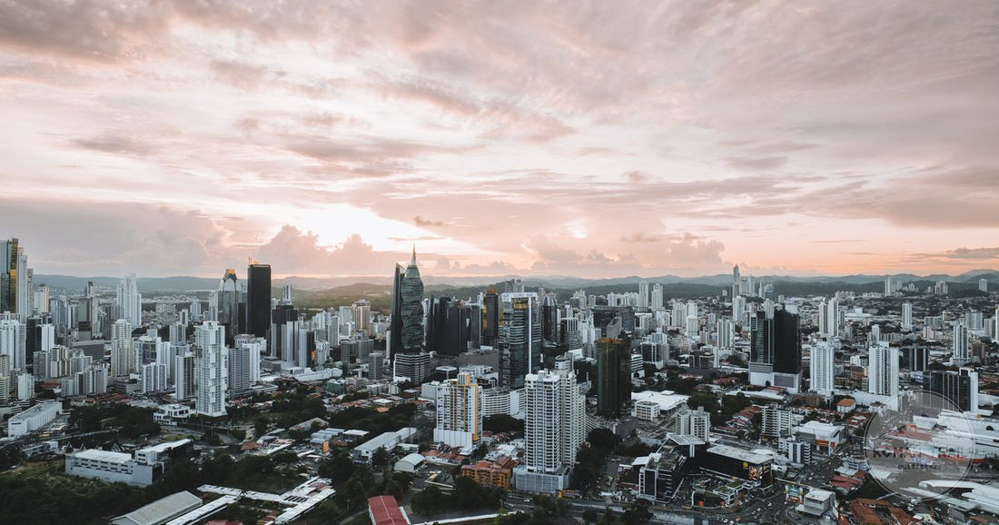 Panama City skyline at sunset, Panama