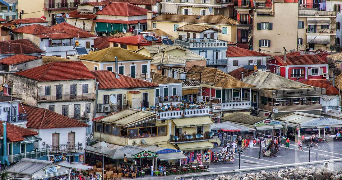 An aerial view of Parga and its coast, Greece