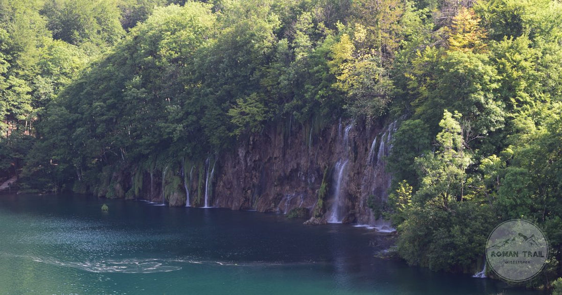 Cascading waterfalls and greenery at Plitvice Lakes National Park, Croatia