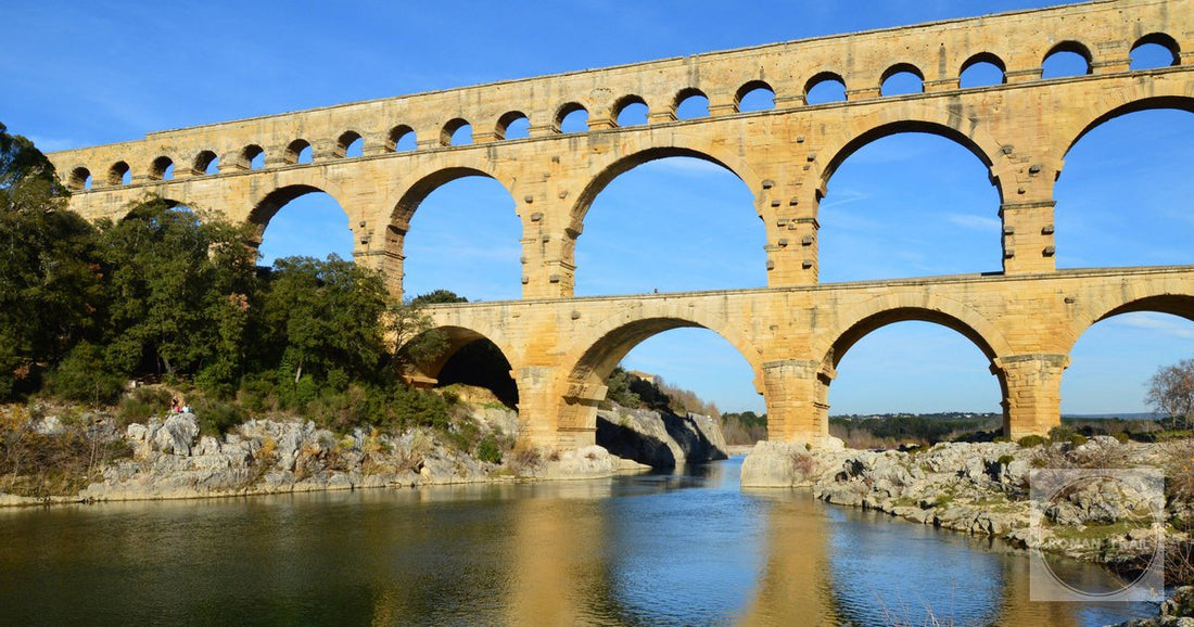 Captivating view of the ancient Pont du Gard aqueduct in Remoulins, France.