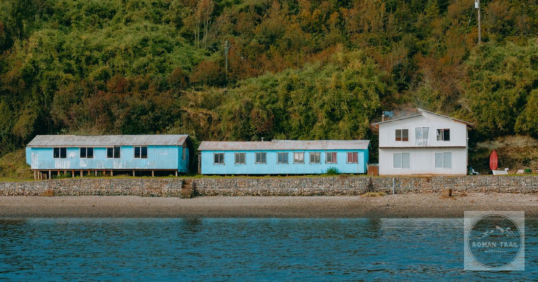 Coloured houses by the water at Puerto Montt, Chile