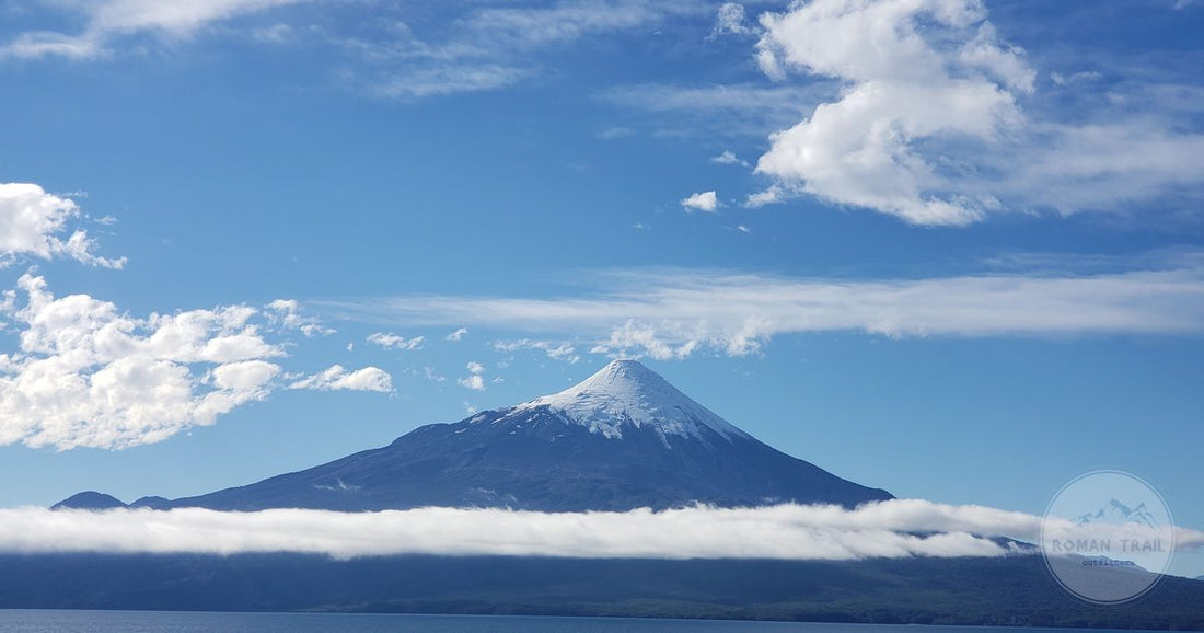 The Osorno volcano under a clear blue sky seen from Puerto Varas, Chile