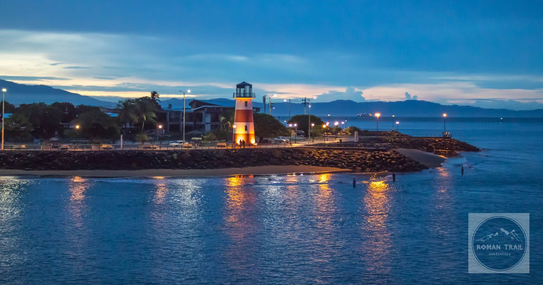 The lighthouse at dusk on the Puntarenas waterfront, Costa Rica