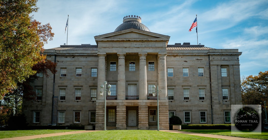The North Carolina State Capitol in Raleigh, a Greek Revival building finished in 1840 and the reason the city exists.