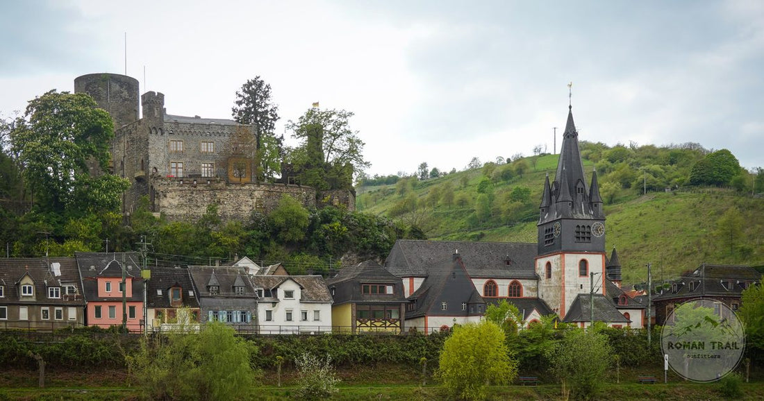 The village of Bacharach and Stahleck Castle above the Rhine, Germany