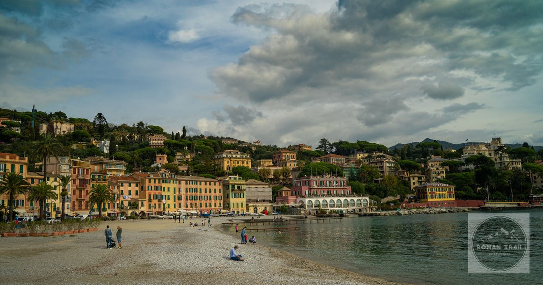 The coloured houses along the seafront at Santa Margherita Ligure, Italy