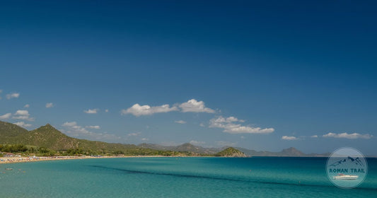 Turquoise water and sandy beach on the Sardinian coast, Italy