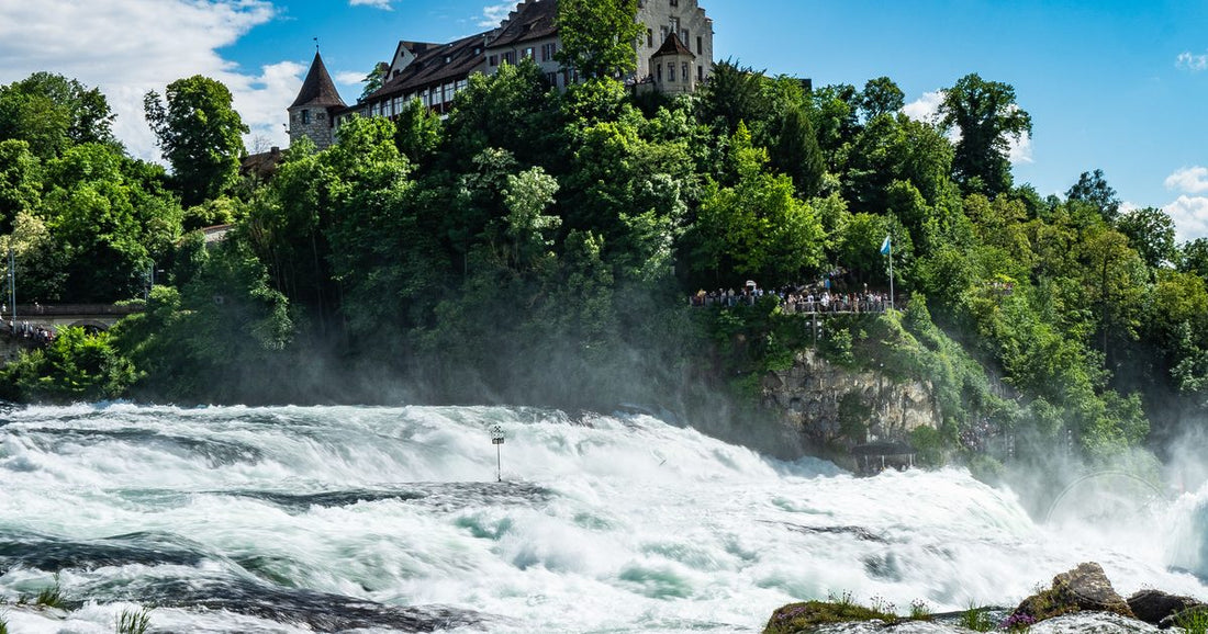 The Rhine Falls and the castle at Schaffhausen, Switzerland