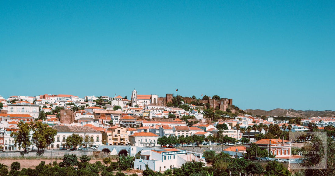 The town of Silves below its castle, Algarve, Portugal