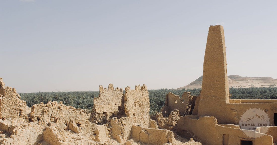 The ruins of an oracle temple in the arid landscape of Matrouh Governorate, Egypt