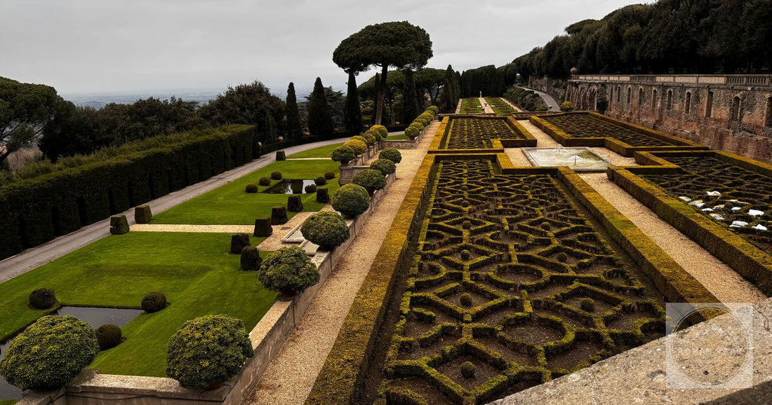 The clipped gardens of Villa d'Este at Tivoli, Italy