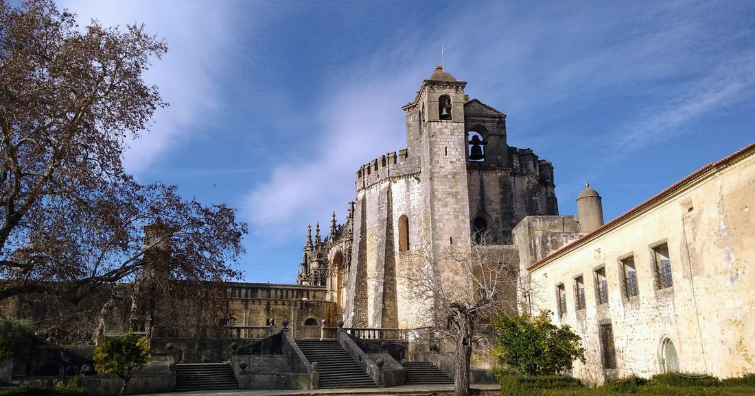The castle of Tomar under a blue sky, Portugal
