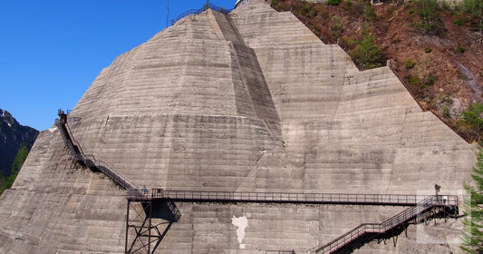 The Kurobe Dam and its staircase in Toyama, Japan