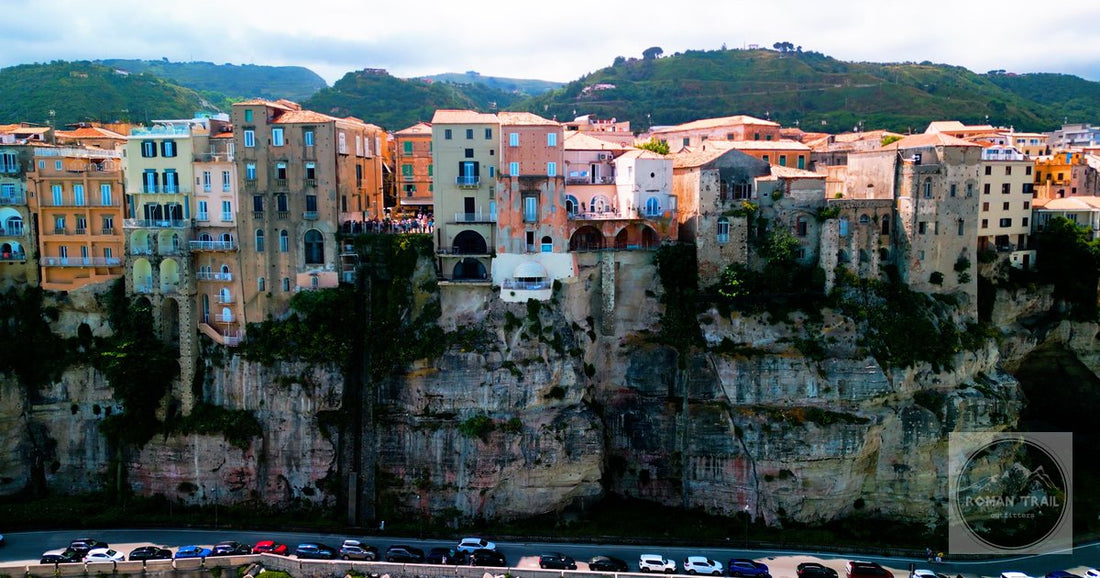 Historic buildings on the cliffs at Tropea, Italy