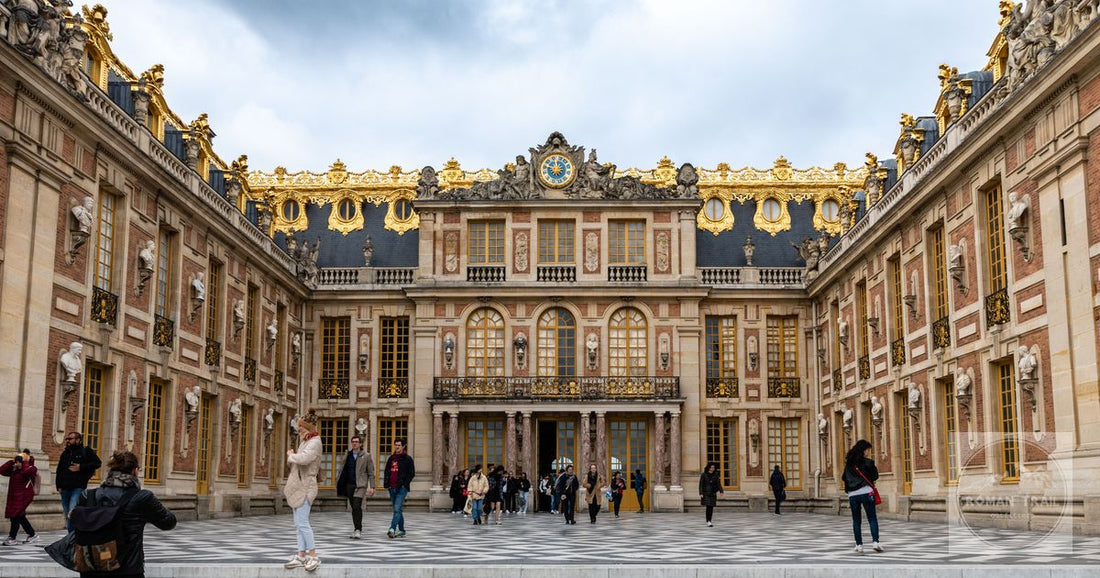 The Baroque facade of the Palace of Versailles, France