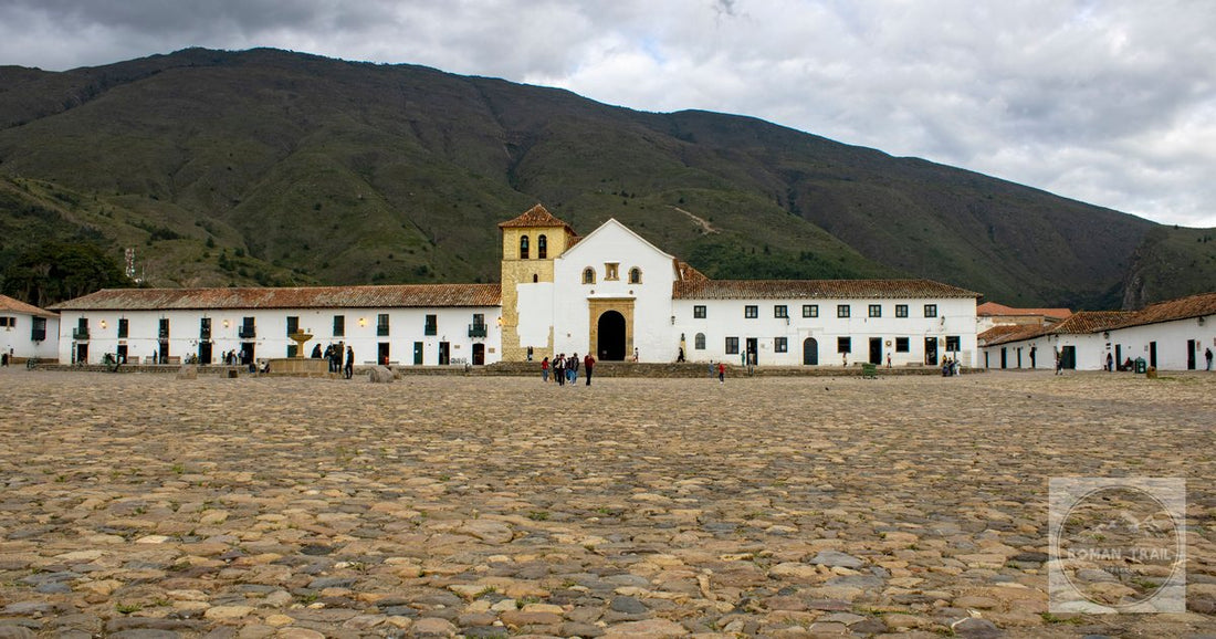 The cobblestone square and colonial buildings at Villa de Leyva, Colombia
