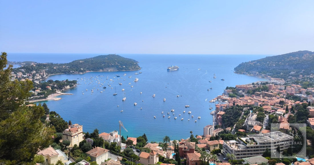 The bay and moored boats at Villefranche-sur-Mer, France