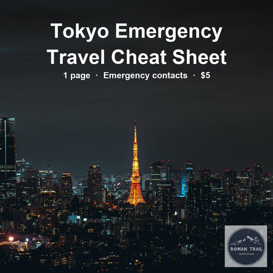 Tokyo Emergency Travel Cheat Sheet by Roman Trail Outfitters