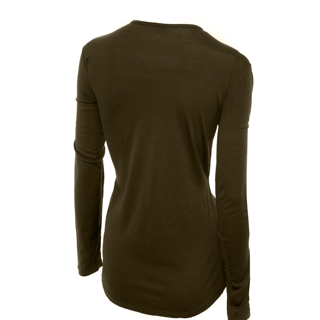 Merino Wool Women's Long Sleeve Top | Crew Neck Shirt | Deep Olive