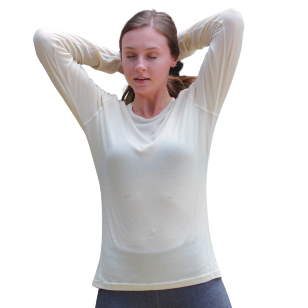 Merino Wool Women's Long Sleeve Top | Crew Neck Shirt | Atlantic Teal