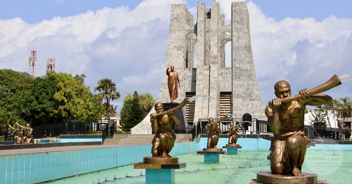 The Kwame Nkrumah Mausoleum and fountains in Accra, Ghana