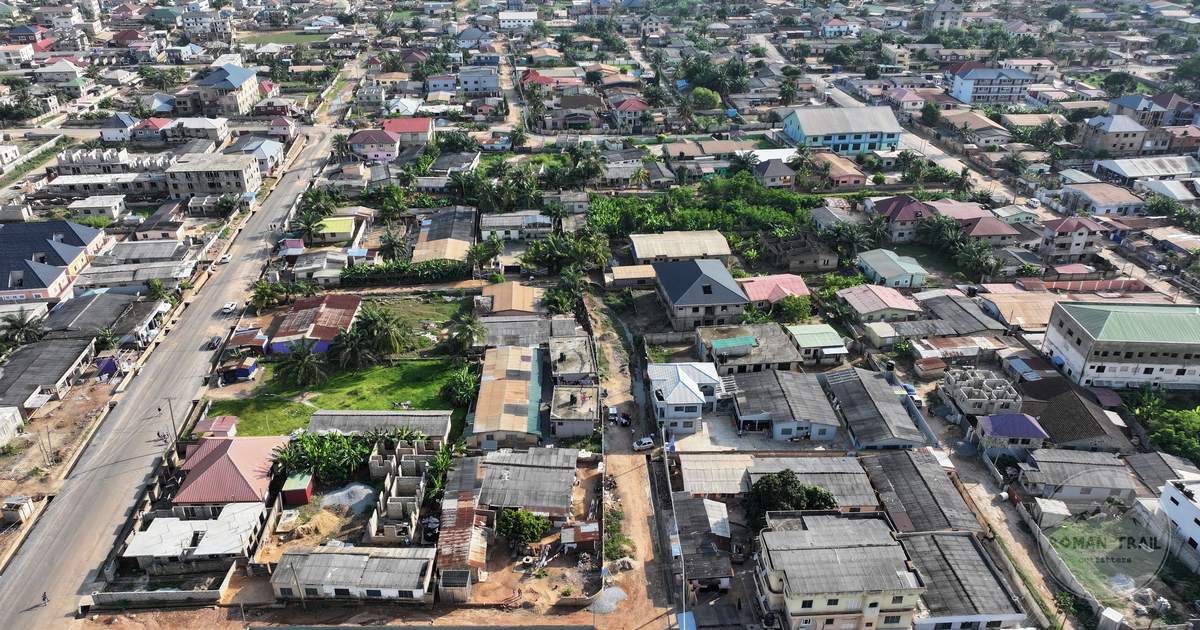 Aerial view of the urban landscape of Greater Accra, Ghana