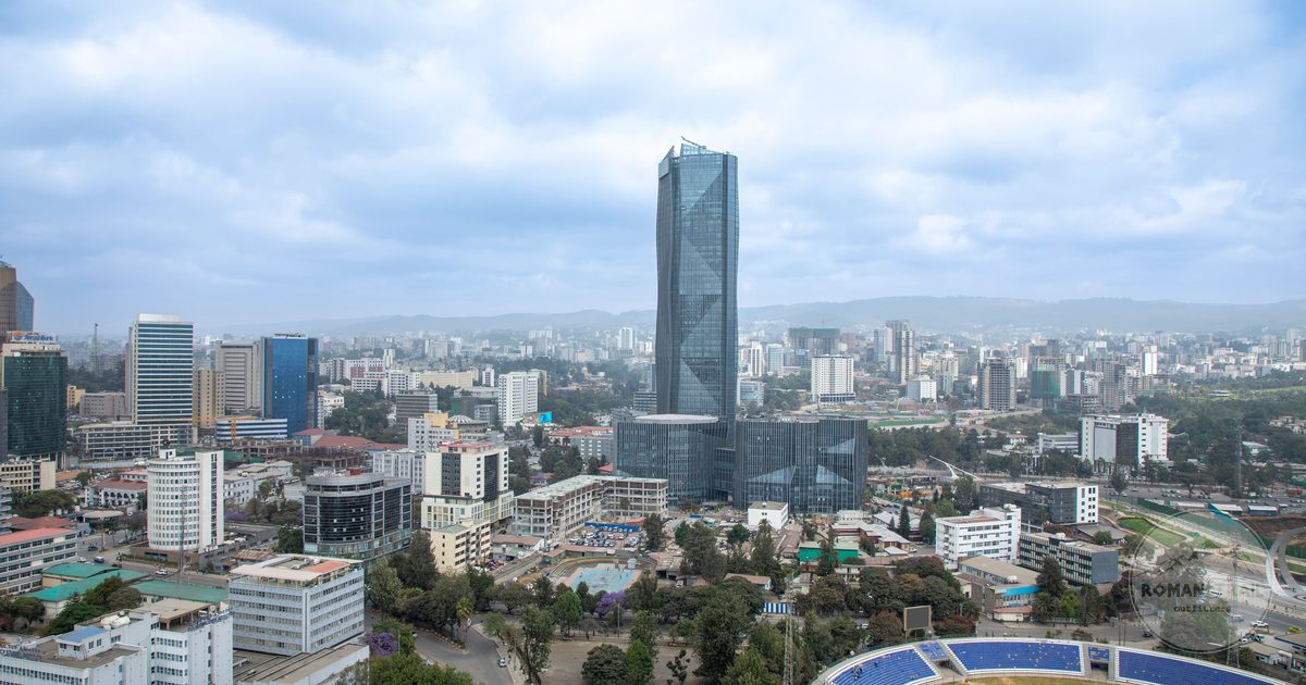 Aerial view of the Addis Ababa skyline, Ethiopia