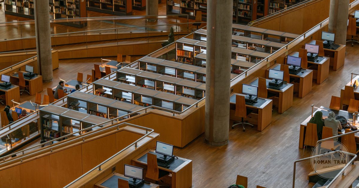 The reading room interior of the Bibliotheca Alexandrina, Alexandria, Egypt