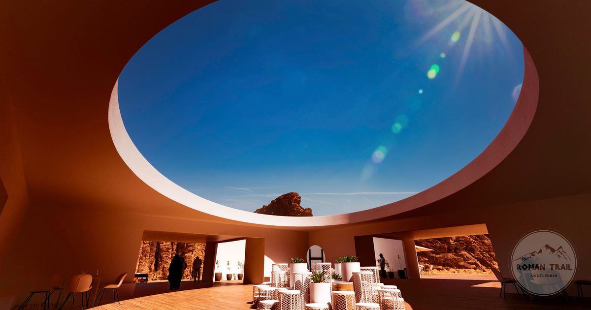 Modern architecture in natural light at AlUla, Saudi Arabia