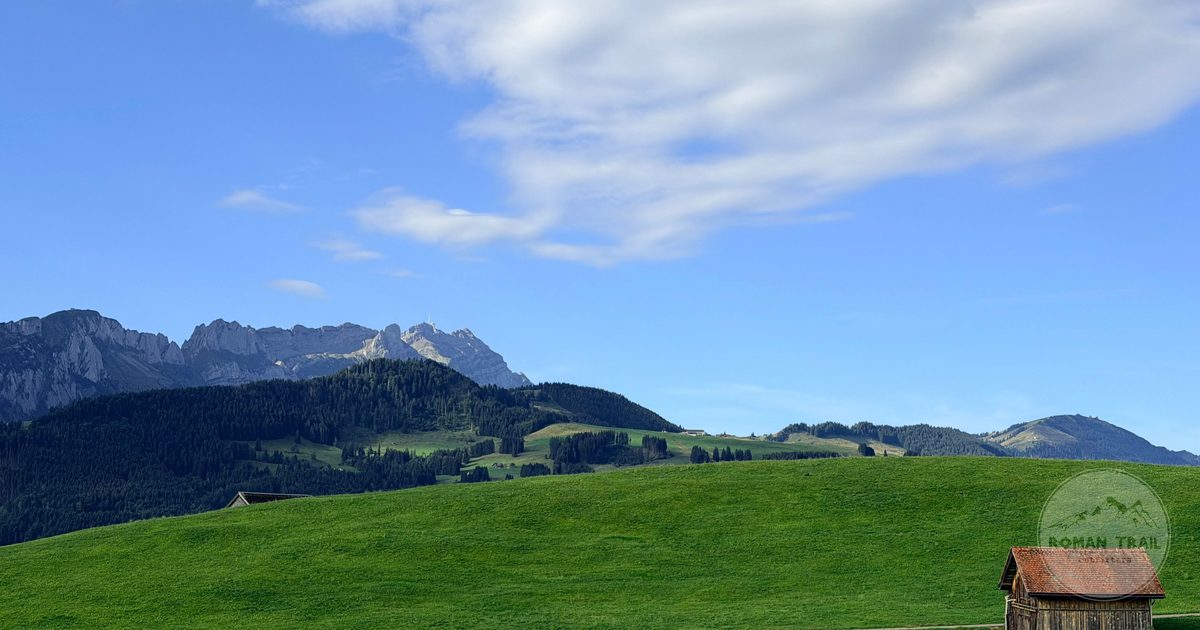 Green hills and alpine mountains at Appenzell, Switzerland