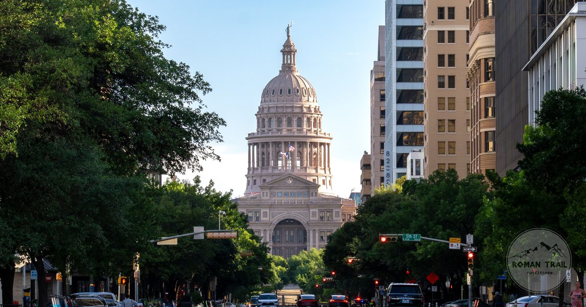 Texas State Capitol seen down Congress Avenue, Austin for women travelers