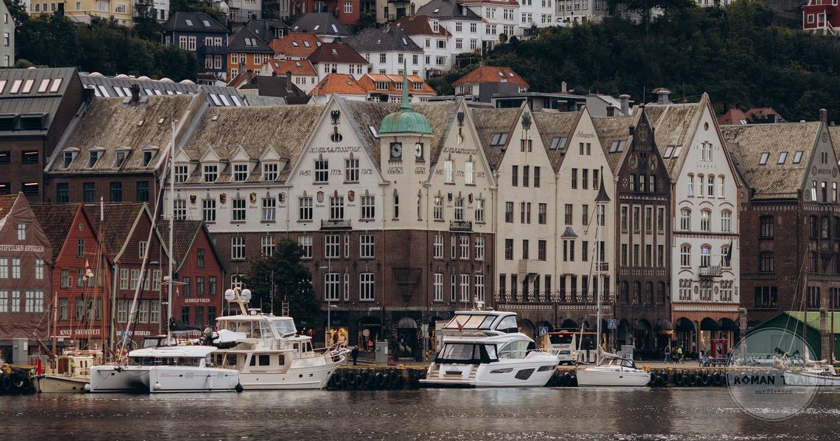 Medieval wooden buildings of the Bryggen wharf in Bergen, Norway