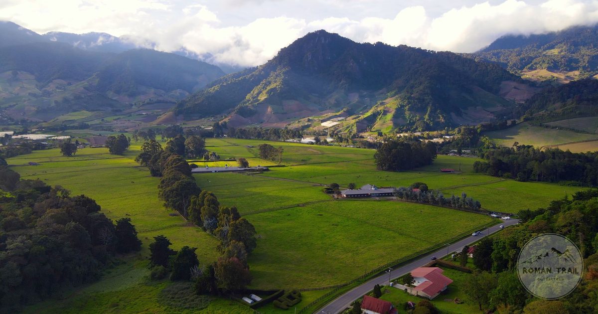 Green fields and mountains at Cerro Punta in the Chiriqui highlands, Panama