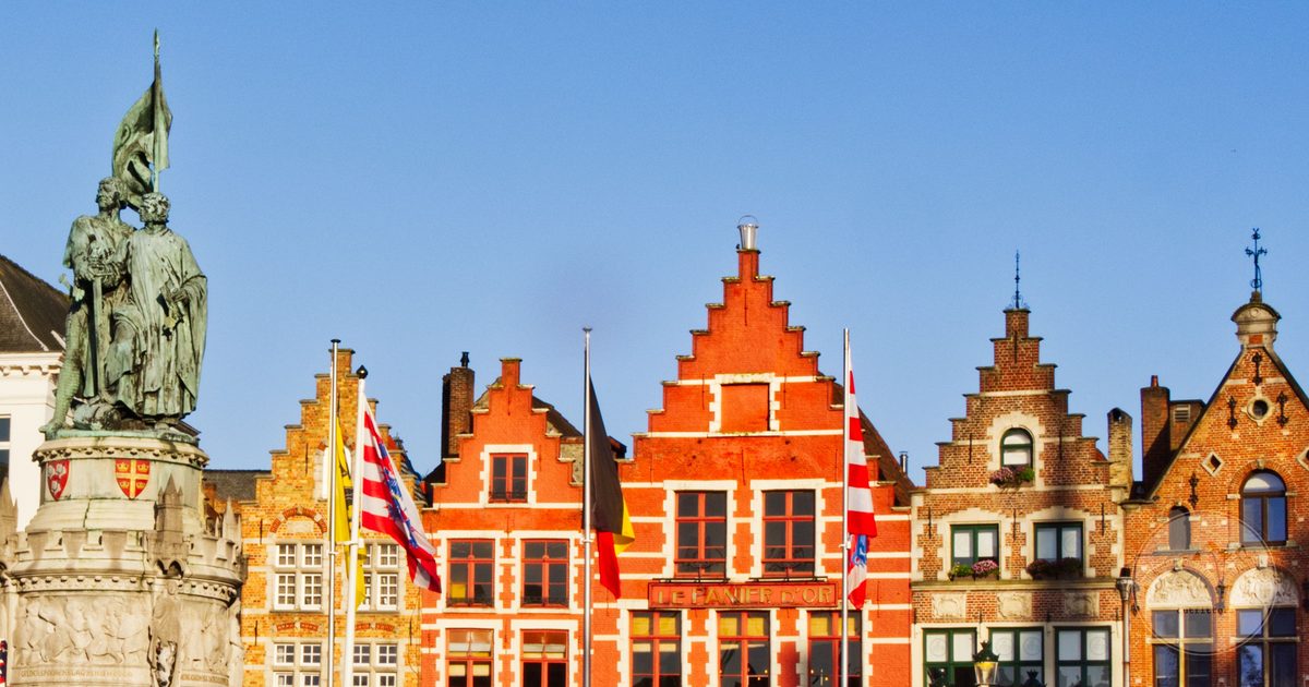 Flemish buildings on the Markt square in Bruges, Belgium