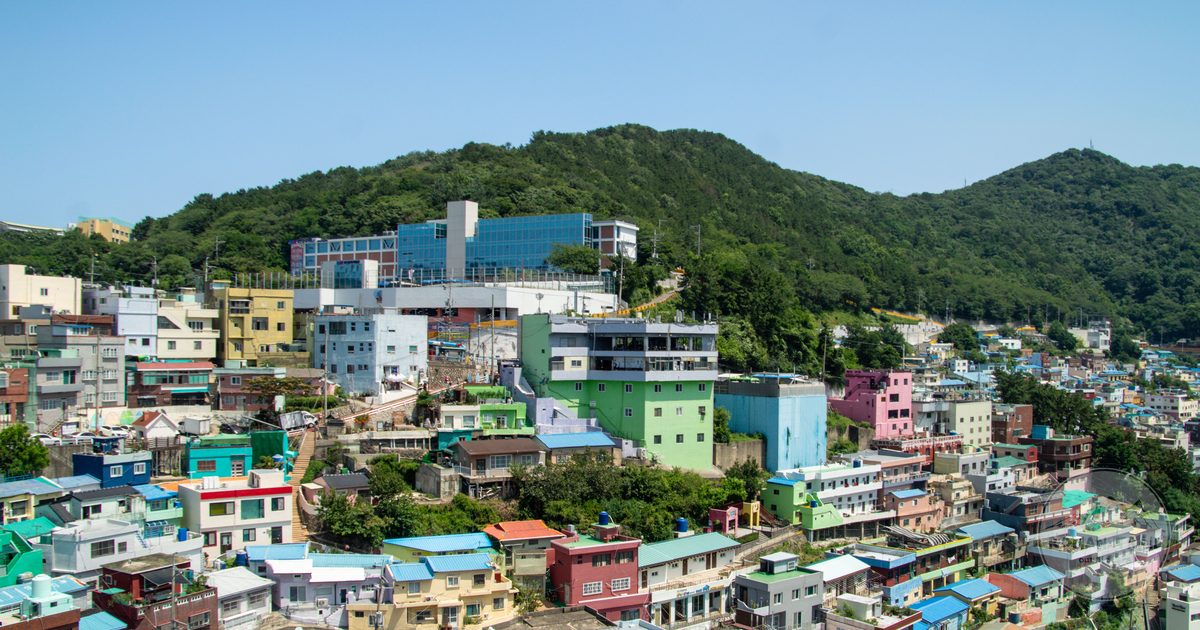 The brightly painted hillside houses of Gamcheon Culture Village in Busan, Busan packing list for women by Roman Trail Outfitters