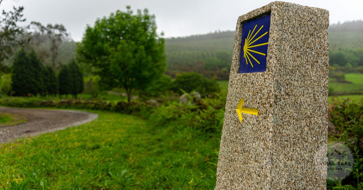 Waymark on the Camino de Santiago walking route, Spain