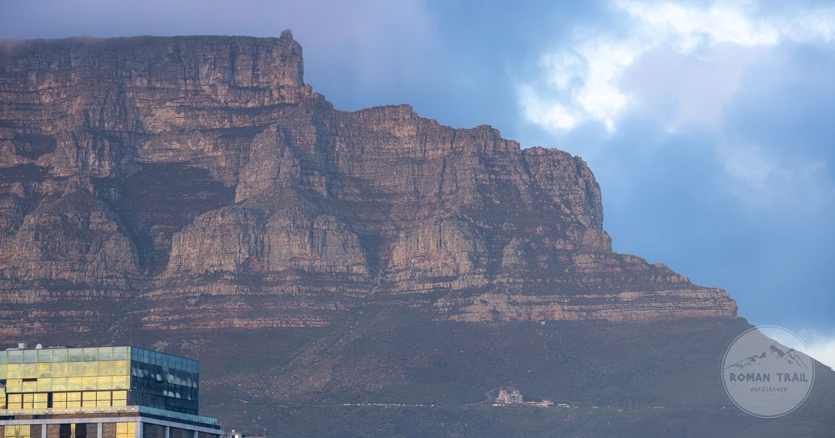 Table Mountain rising above Cape Town at dusk, South Africa