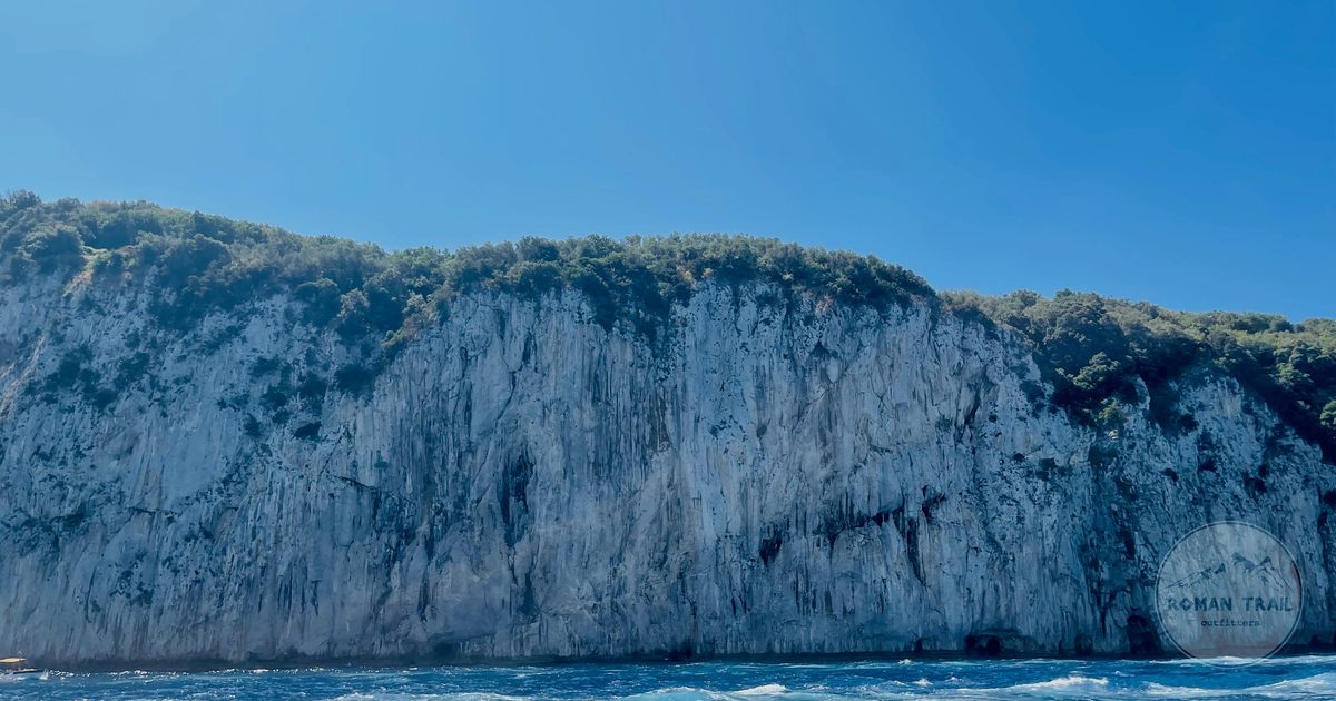 Cliffs of Capri above the Mediterranean, Italy