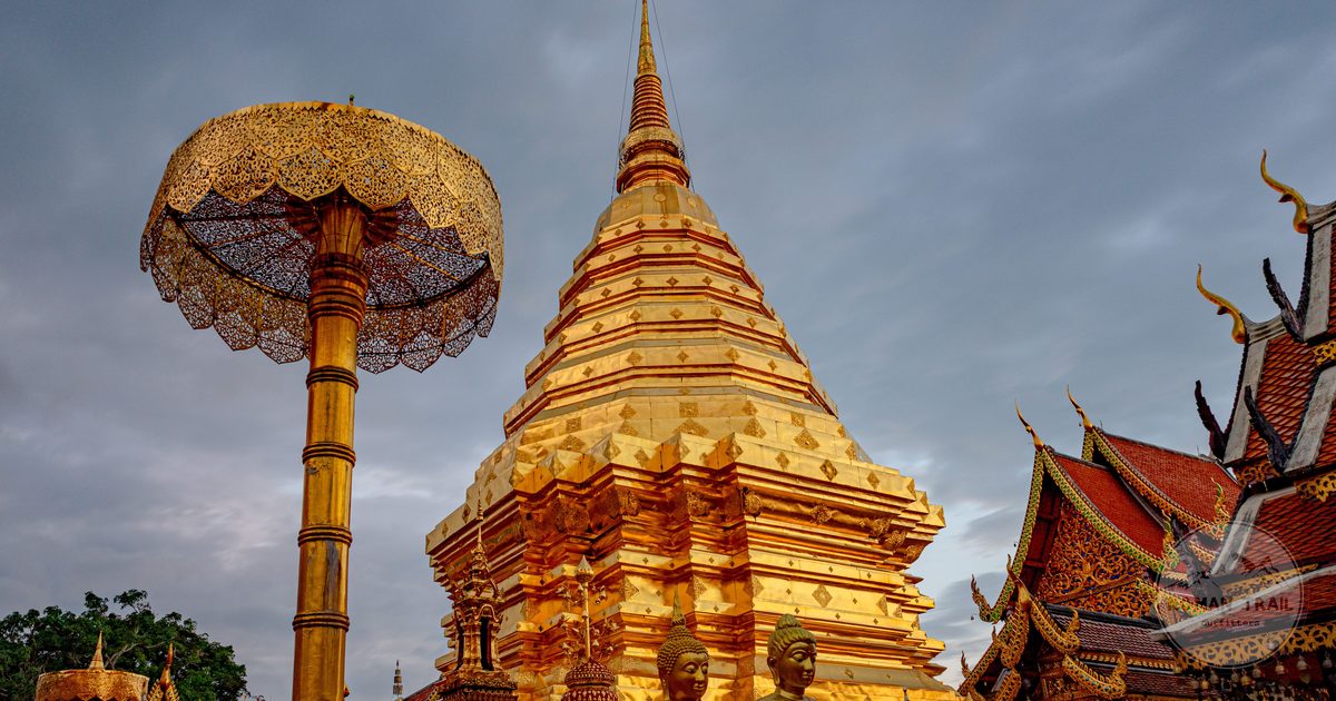 The golden pagoda at Wat Phra That Doi Suthep, Chiang Mai, Thailand